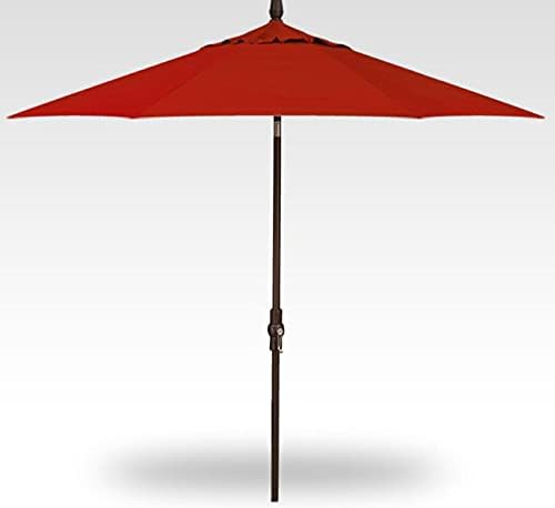 Treasure Garden 9-Foot Starlux Deluxe Collar-Tilt Market Umbrella with Bronze Frame and Obravia2 Fabric: Red