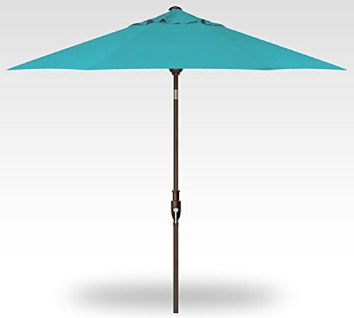 Treasure Garden 9ft Patio Umbrella - Outdoor Furniture Market Umbrella – Glide Tilt – Bronze Aluminum Frame (O'bravia2, Aqua)