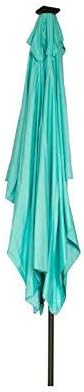 Rectangular Solar Powered LED Lighted Patio Umbrella - 10' x 6.5' - By Trademark Innovations (Teal)