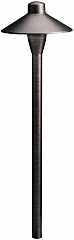 Kichler 1-Light Outdoor Path Light in Centennial Brass, Outdoor Landscape Lighting Fixture for Pathway, Garden and Yard, 12-Volt Low Voltage, (21" H x 6.75" DIA), 15478CBR