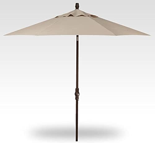 Treasure Garden 9-Foot Starlux Deluxe Collar-Tilt Market Umbrella with Bronze Frame and Obravia2 Fabric: Khaki