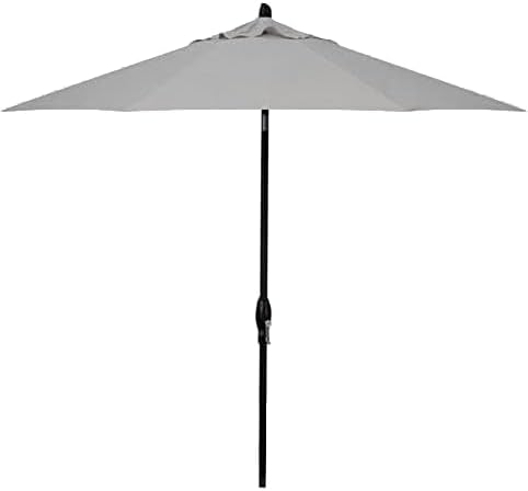 Treasure Garden 11ft Patio Umbrella – Outdoor Market Umbrella – Deluxe Auto-Tilt – Black Aluminum Frame (Sunbrella, Cast Silver)