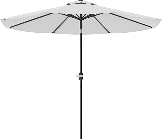 Greesum 9FT Patio Umbrella, Outdoor Table Umbrella with Push Button Tilt, Crank and 8 Sturdy Ribs for Garden, Lawn, Backyard & Pool