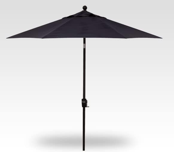 Treasure Garden 7.5ft Patio Umbrella – Outdoor Market Umbrella – Push Button Tilt – Black Aluminum Frame (Sunbrella, Navy)