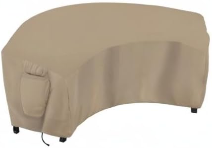 OutdoorLines Waterproof Curved Outdoor Sectional Cover - UV Resistant Windproof Patio Sectional Sofa Covers for Deck, Lawn and Backyard, Heavy Duty Furniture Covers (90Lx34Dx32Hx46FL, Camel)