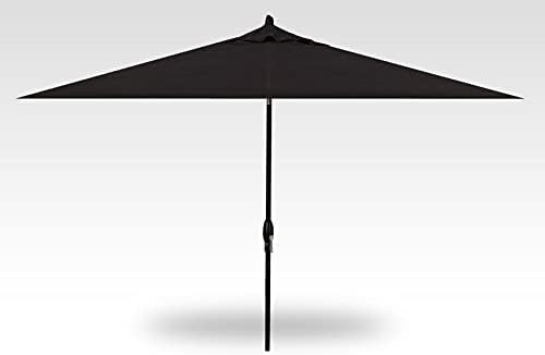 Treasure Garden 8 x 10 ft Patio Umbrella - Rectangular Market Umbrella – Auto Tilt – Black Aluminum Frame (Obravia2,Black)
