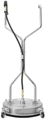 Dapper Supply 18 in. Pressure Washer Surface Cleaner in Stainless Steel w/Handles & Wheels, 4350 Max PSI, 3/8" Connector & 2 Adapters Ideal for Driveways, Sidewalks, Patios, Decks