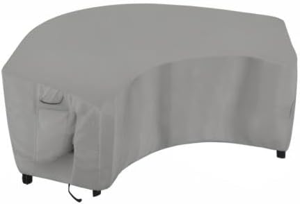 OutdoorLines Waterproof Curved Outdoor Sectional Cover - UV Resistant Windproof Patio Sectional Sofa Covers for Deck, Lawn and Backyard, Heavy Duty Furniture Covers (90Lx34Dx32Hx46FL, Grey)