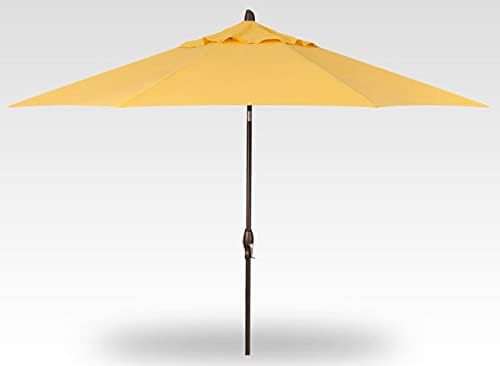 Treasure Garden 9-Foot (Model 810) Deluxe Auto-Tilt Market Umbrella with Bronze Frame and Obravia2 Fabric: Lemon