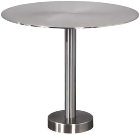 Space-Saving Wall Mounted Floating Table, Round Stainless Steel Cafe Desk, Indoor/Outdoor Pub Bar Tray Side Table, Industrial Silver End Table (1.64ft)