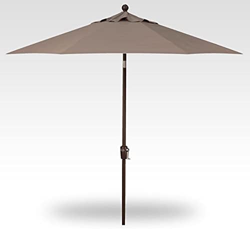 Treasure Garden Octagonal 9 ft Patio Umbrella - Outdoor Furniture Table Umbrella – Push-Button Tilt – Bronze Aluminum Frame (Obravia2, Taupe)