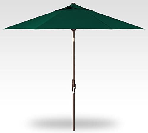 Treasure Garden 9ft Patio Umbrella - Outdoor Furniture Market Umbrella – Glide Tilt – Bronze Aluminum Frame (O'bravia2, Forest Green)
