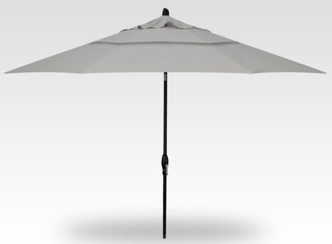 Treasure Garden 11ft Double Wind Vent Patio Umbrella – Outdoor Market Umbrella – Deluxe Auto-Tilt – Black Aluminum Frame (Sunbrella, Cast Iron)
