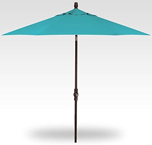 Treasure Garden 9-Foot Starlux Deluxe Collar-Tilt Market Umbrella with Bronze Frame and Obravia2 Fabric: Aqua