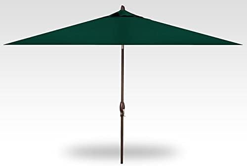 Treasure Garden 8 x 10 ft Patio Umbrella - Rectangular Market Umbrella – Auto Tilt – Bronze Aluminum Frame (Obravia2, Forest Green)