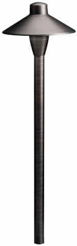 Kichler 1-Light Outdoor Path Light in Centennial Brass, Outdoor Landscape Lighting Fixture for Pathway, Garden and Yard, 12-Volt Low Voltage, (21" H x 6.75" DIA), 15478CBR
