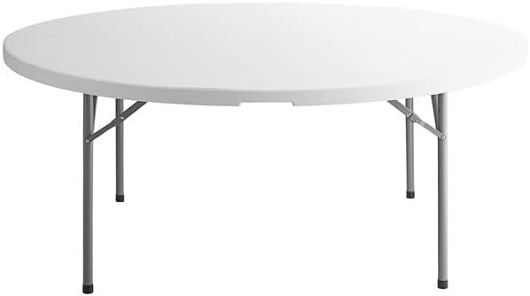 Pack 30 72 Inches / 180 Cm Heavy Duty Round Table White Round Folding Table Round Plastic Table Round Tables For Parties Folding Tables 72 Banquet Folding Table Outdoor Granite Table Fold Up Table