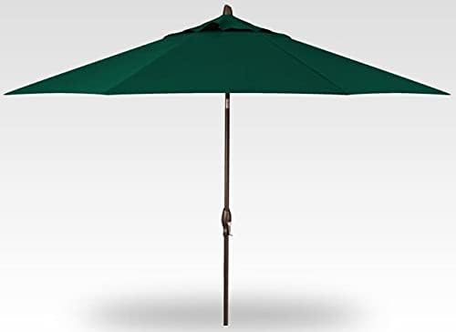 Treasure Garden Deluxe Crank-Tilt 9-FT Octagon Market Umbrella - Outdoor Patio, Deck, Pool, Backyard Stand Alone Umbrella - Heavy Duty w/Bronze Frame & Obravia Fabric (Forest)
