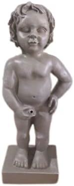 Manneken PIS Belgium Boy Statue, Pond Spitter Fountain 24 Inch in Gray, Polyresin Waterscape Sculpture, Suitable for Water Garden Koi Fish Ponds, Gardens, Patios, Fountain Centers or Pool Decorations