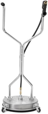 Dapper Supply 20 in. Pressure Washer Surface Cleaner in Stainless Steel w/Handles & Wheels, 4350 Max PSI, 3/8" Connector & 2 Adapters Ideal for Driveways, Sidewalks, Patios, Decks