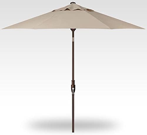 Treasure Garden 9ft Patio Umbrella - Outdoor Furniture Market Umbrella – Glide Tilt – Bronze Aluminum Frame (O'bravia2, Khaki)