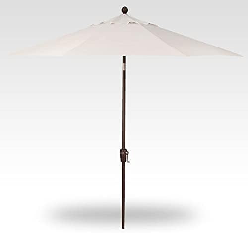 Treasure Garden 7.5ft Patio Umbrella – Outdoor Market Umbrella – Push Button Tilt – Bronze Aluminum Frame (O’bravia, Vanilla)