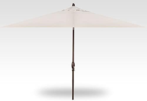 Treasure Garden 8 x 10 ft Patio Umbrella - Rectangular Market Umbrella – Auto Tilt – Bronze Aluminum Frame (Obravia2,Vanilla)
