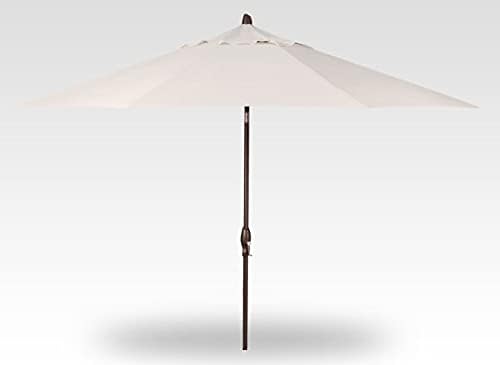 Treasure Garden Deluxe Crank-Tilt 9-FT Octagon Market Umbrella - Outdoor Patio, Deck, Pool, Backyard Stand Alone Umbrella - Heavy Duty w/Bronze Frame & Obravia Fabric (Natural-Vanilla)