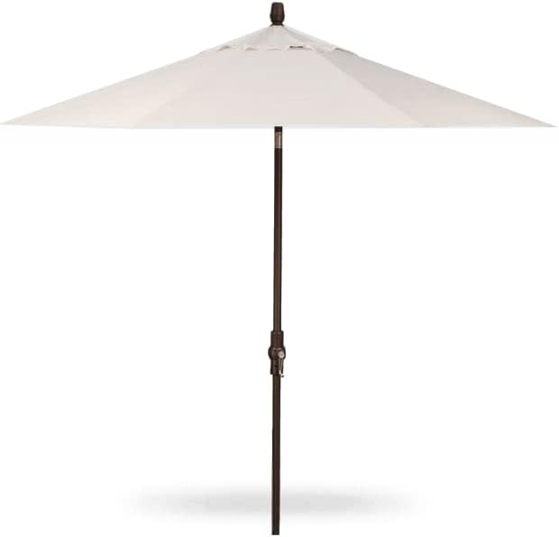 Treasure Garden 9ft Patio Umbrella – Built-In Light Strips & USB Port Cordless Outdoor Market Umbrella – Deluxe Starlux Collar Tilt – Bronze Aluminum Frame (Sunbrella, Canvas)