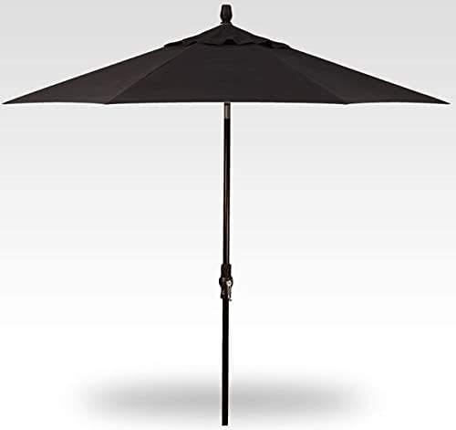 Treasure Garden 9-Foot Starlux Deluxe Collar-Tilt Market Umbrella with Black Frame and Obravia2 Fabric: Black