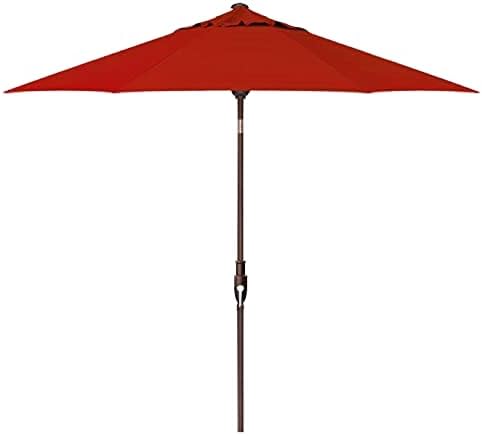 Treasure Garden 9ft Patio Umbrella - Outdoor Furniture Market Umbrella – Glide Tilt – Bronze Aluminum Frame (O'bravia2, Red)