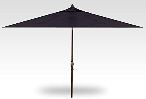 Treasure Garden 8 x 10 ft Patio Umbrella - Rectangular Market Umbrella – Auto Tilt – Bronze Aluminum Frame (Obravia2, Navy)
