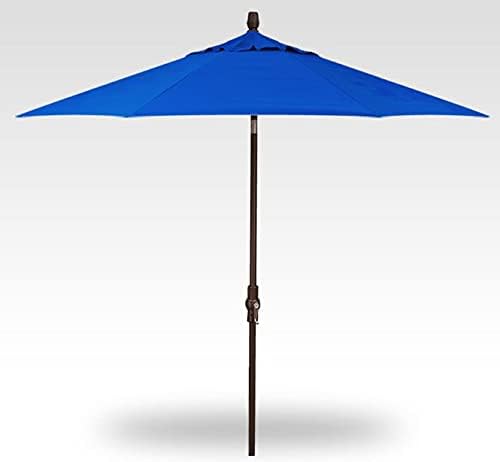Treasure Garden 9-Foot Starlux Deluxe Collar-Tilt Market Umbrella with Bronze Frame and Obravia2 Fabric: Cobalt