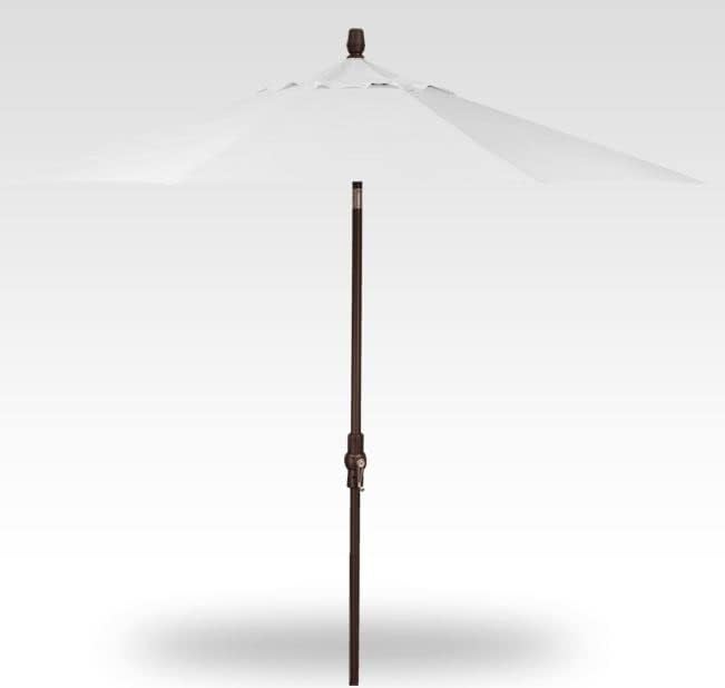 Treasure Garden Deluxe Market Umbrella with Rechargeable LED Lighting System (9-FT Starlux Collar-Tilt Sunbrella Natural w/Bronze Frame)