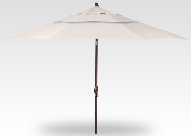 Treasure Garden 11ft Double Wind Vent Patio Umbrella – Outdoor Market Umbrella – Deluxe Auto-Tilt – Bronze Aluminum Frame (Sunbrella, Canvas)