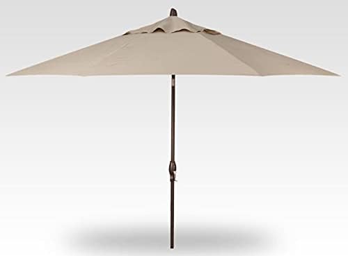 Treasure Garden 11-Foot Patio Umbrella - Outdoor Furniture Market Umbrella – Auto Tilt – Bronze Aluminum Frame (Obravia2, Khaki)