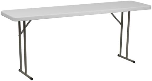 18" W x 72" D x 29" H Plastic Folding Utility Heavy Duty Table | Indoor Outdoor Dining Kitchen Wedding Market Events Camping BBQ