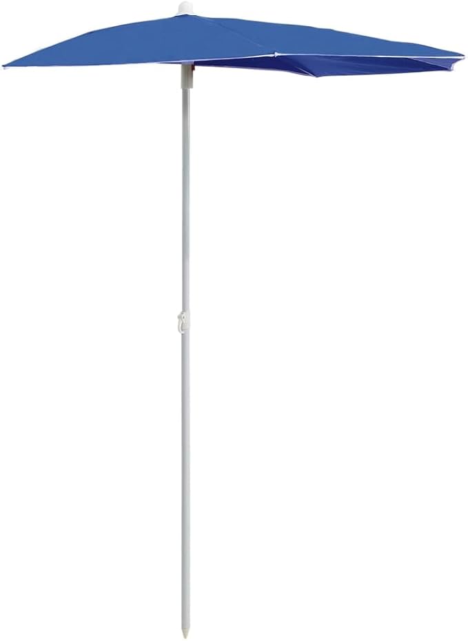 vidaXL Garden Half Parasol with Pole Outdoor Patio Sunshade Shelter Backyard