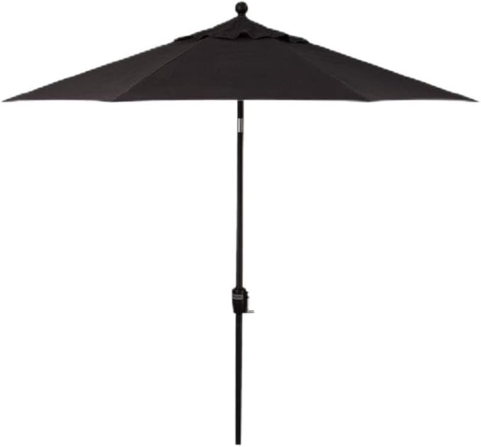 Treasure Garden 9-Foot Patio Umbrella - Outdoor Furniture Market Umbrella – Auto Tilt – Black Aluminum Frame (Obravia, Black)