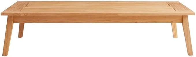 Linon Farrah Outdoor Teak Wood Coffee Table 12.4" High in Natural Oil Finish