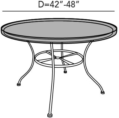 Covermates Classic Round Table Top Cover – All-Weather Outdoor Table Protection, Water-Resistant Vinyl, Elastic Hem, Mesh Vents, Patio Furniture Cover, Round 42-48 DIAMETER, Green