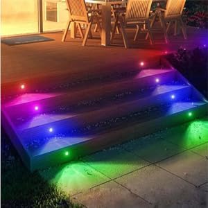 LED Deck Lights 0.7" Tiny Deck Driveway Light Dock Path Step Road Light Outdoor and Indoor Decoration Security Lighting (RGB, 1pcs)