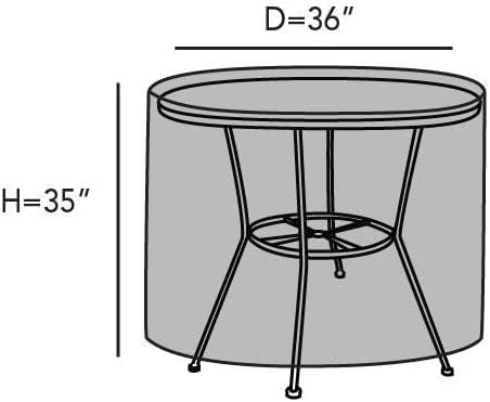 Covermates Round Dining Table Cover - Water-Resistant Polyester, Mesh Ventilation, Patio Table Covers, 36DIAMETER x 35H, Khaki