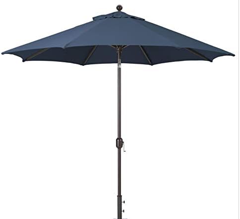 Galtech Octagon Patio Umbrella with Infinite Auto Tilt, 7.5FT Stand Alone Aluminum Design, Bronze Frame, Sunbrella Spectrum Indigo