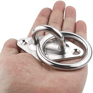 TooTaci Hammock Hook Heavy Duty, 1100lb Capacity M8 304 Stainless Steel Pad Eye Snap Hooks and O Ring, Hammock Hanging Kit, Hammocks Wall Mount Kit Ceiling Hook for Swing Chairs Hanging