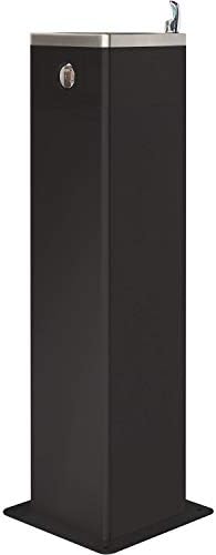 Global Industrial Outdoor Pedestal Drinking Fountain, Black Powder Coat
