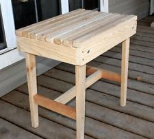 Outdoor Patio Side Table, Cypress Wood, 21" W x 16" D x 22" H