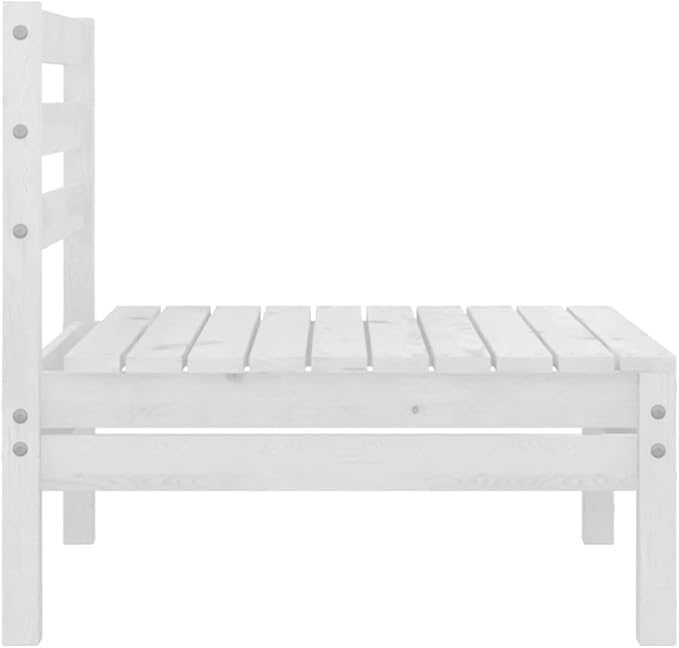 Patio Middle Sofa,Wooden Sofa,Outdoor Furniture,Outdoor Combination Sofa Unit,Patio Conversation Sets,for Garden,Deck,Backyard,White Solid Pinewood