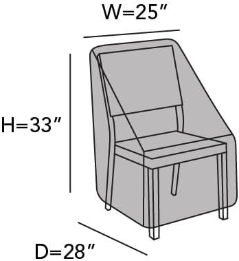 Covermates Elite Outdoor Sectional Armless Chair Cover – Water-Resistant 300D Polyester Patio & Garden Chair Protection with Drawcord Hem, Buckle Straps & Mesh Vents, 25W x 28D x 33H, Charcoal