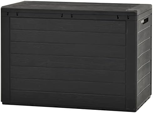Deck Box, Outdoor Organizer Toolbox for Patio Lawn Poolside Backyard Garden, Indoor Storage Cabinet Lockable (Lock is not Included) - Anthracite - 78x44 cm